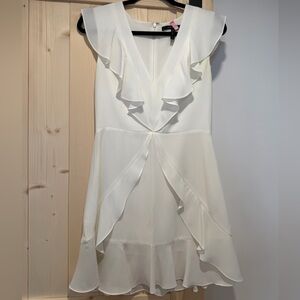 BCBG White Ruffle Dress